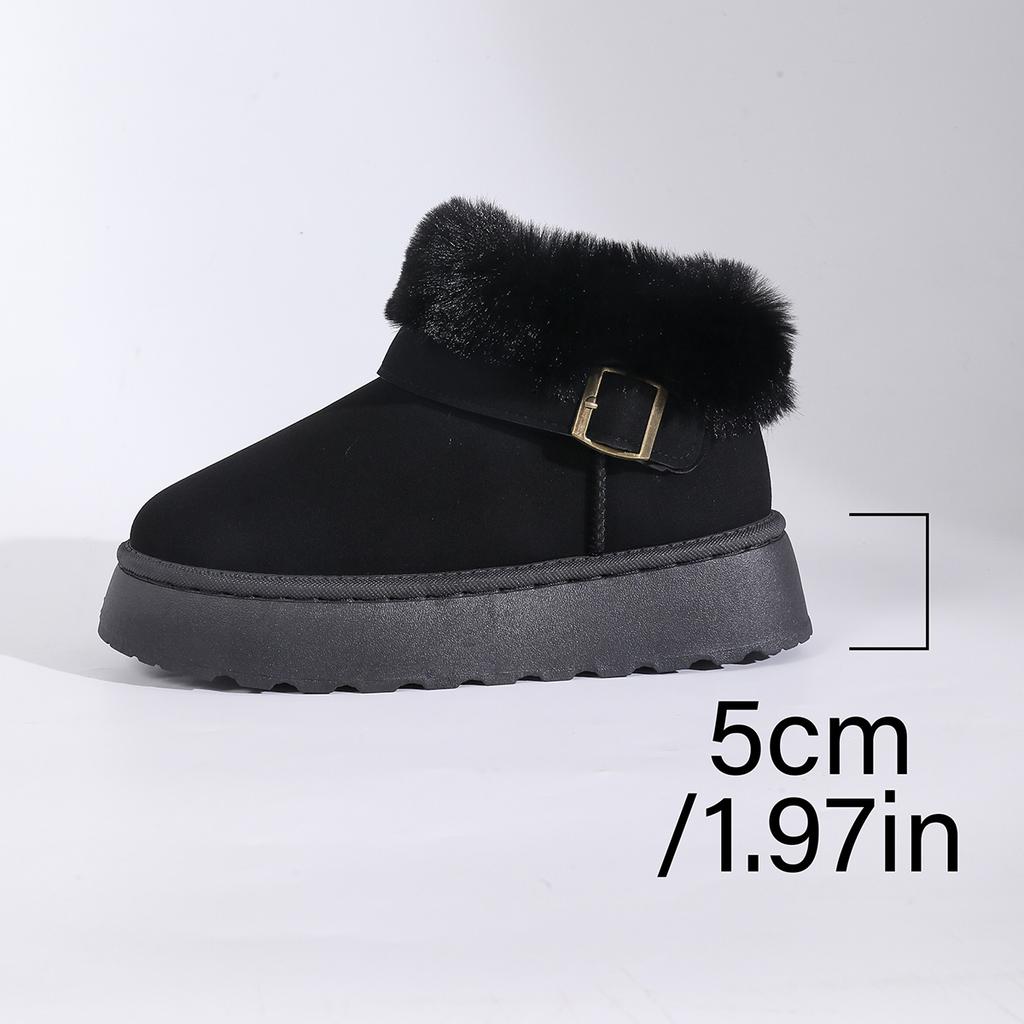 2025 Winter Fashion Retro Casual Snow Boots Soft Soled Comfortable ShoesWomen Warm Non Slip Chunky Cotton Plush Ankle Boots