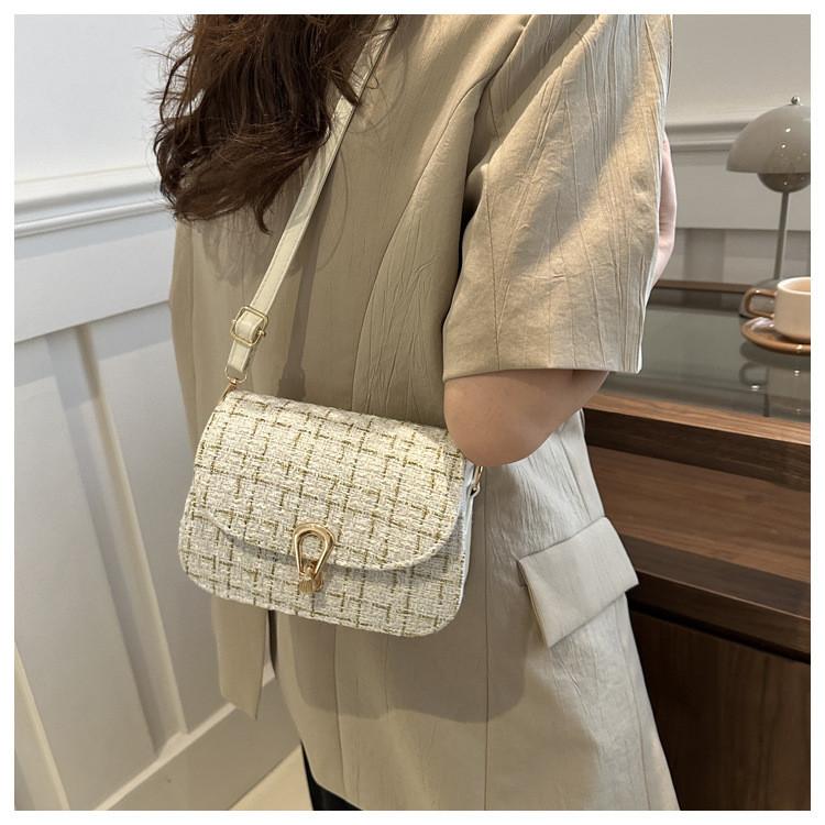 Stylish Plaid Small Bag For Women With Lock Closure For Daily Casual Use