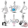 100% Real Copper Airplane Travel Charms Camera Pendant Jewelry Fit Original Bracelet For Women Diy Gift