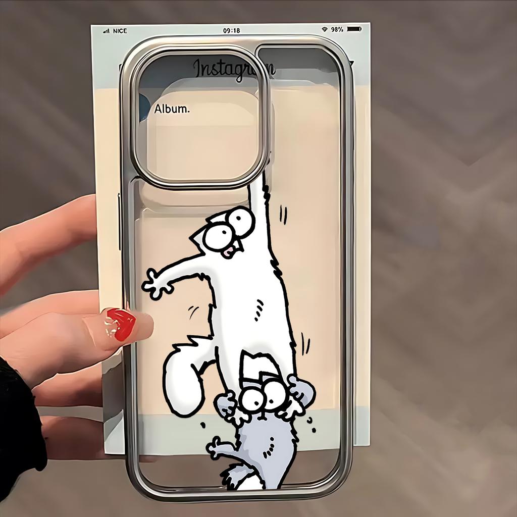 Cute S-Simons-Cat Phone Case for iPhone 17 16e 16 15 14 13 12 11 Air Pro Max X XR XSMAX 8 7 Plus Luxury Clear Soft Back Cover
