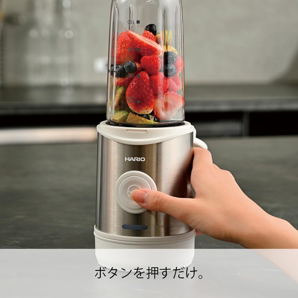 Hario Беспроводной 2-в-1 блендер, бутылка-блендер, практический объем 400 мл, белый ECB-1-W