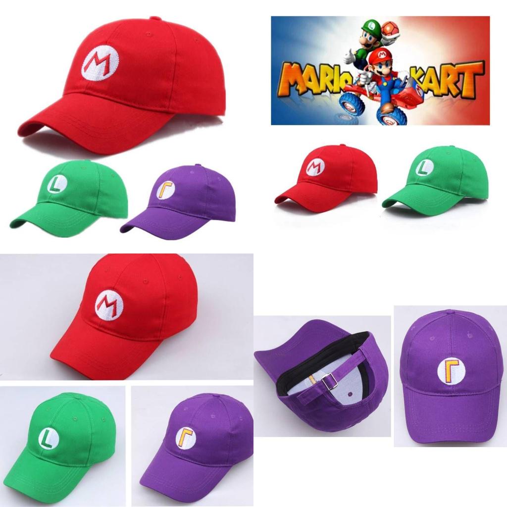 Унисекс Кепка Super Mario с алфавитом Хлопковый твил с коротким козырьком