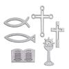 LUOM 120 Pcs/set Hollow Wooden Fish  Cross  Christening  Decoration Communion Table Decoration