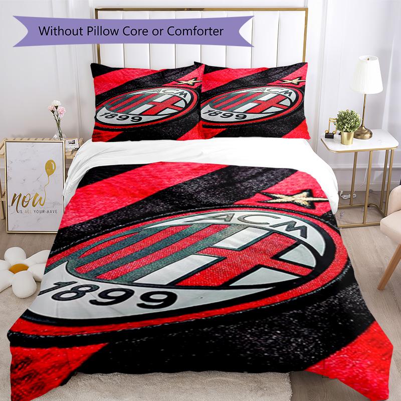 Ac Milan Bedding Set Breathable Duvet Cover With Pillowcases Home Decoration Birthday Gift