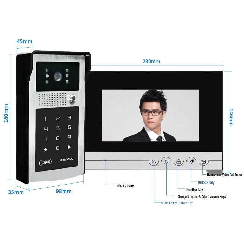 Realand KS202 Video Intercom & Access Control System CN plug (adapter included)