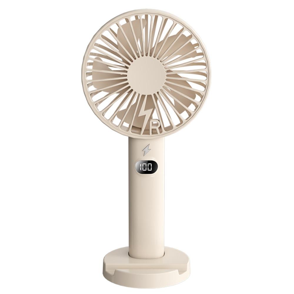 Handheld Mini Fan With Phone Holder LCD Display Desk Fan Portable Charging Fan