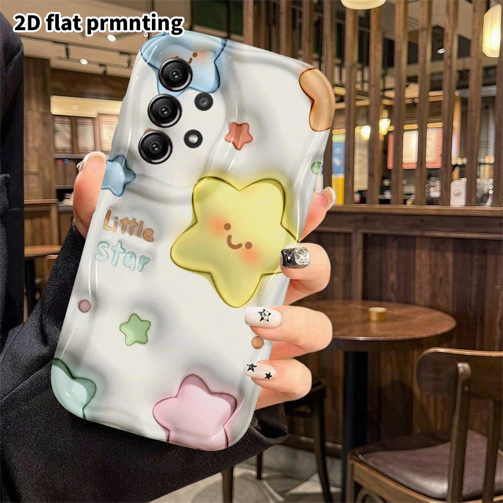 Phone Case: 2D flat Samsung Galaxy A34 A35 M05 M06 S20 S22 S21 FE Plus 5G protective case, cute little stars, Christmas and Halloween gift