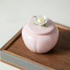 Pink Flower Ceramic Tea Jar with Sealed Lid Tea Sealed Jar Tea Packaging Box Desk Decor
