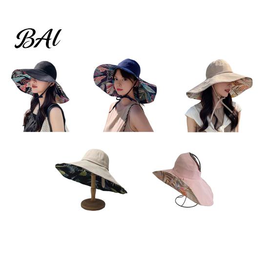 UV Blocking Hat for Gardening Women Summer Sun Hat, Wide Brim Double Side Beach Stylish Accessory with Adjustable Lace, Windproof Protection Foldable