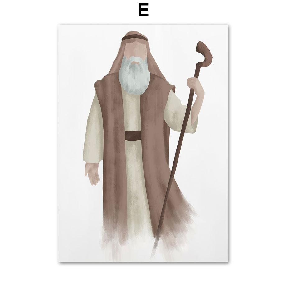 Настенные художественные принты, картина на холсте, портрет Иисуса Христа, Дева Мария, акварель, плакат на скандинавскую тему, настенные панно для декора гостиной