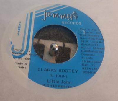 7-дюймовая пластинка LITTLE JOHN - Clarks Bootey НЕТ Jammy's Records Ямайка Регги, Ска и Даб Б/У