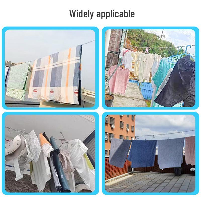 Уличная веревка для белья Железная цепь для сушки одеял и одежды - Для использования на балконе или в общежитии