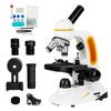 SM202 Biological Microscope, Compound Monocular, 80-2000x Magnification, High Magnification, Dual Power Supply, Top and Bottom LEDs, X- and