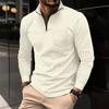 Fashion Solid Colour Polo Shirt Top Zip Pocket Men's Waffle Sports Polo Shirt