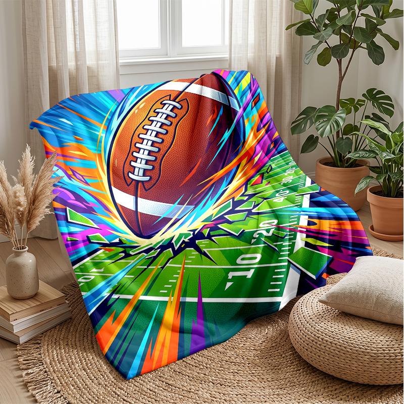 Football Crown Glory Theme blanket Lightweight Warm Flannel Blanket Decorative Throw Blanket for Home Decoration