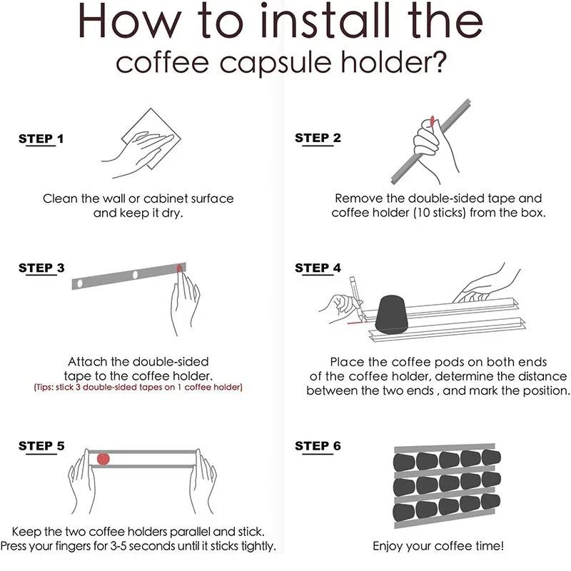 Coffee Capsule Holder for Any Coffee Pod Cafe Pods Shelf Capsule Storage Racks Coffee Capsule Oganizer Nespresso Capsule Holder