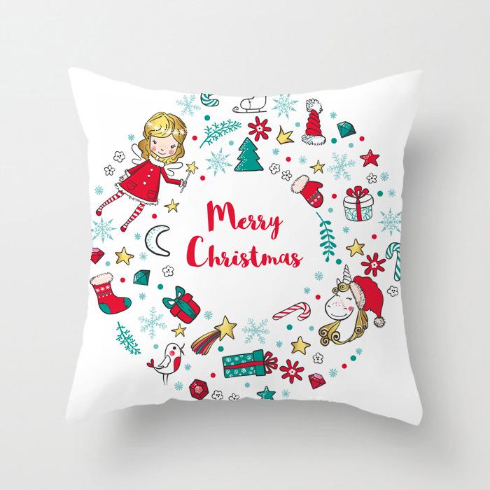 40/45/50/60cm Christmas Cushion Cover Christmas Ornament Home Christmas New Year Gift Pillow Case