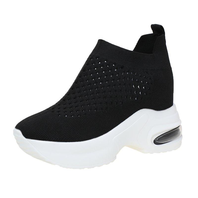 Женская обувь на высокой платформе. Легкая дышащая сетчатая обувь. Кроссовки для бега.