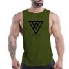 Summer Adult Men'S Fitness Outdoor Crew-Neck Vest Creative Triangle Pattern 2d Print Breathable Stylish Sleeveless Shirt