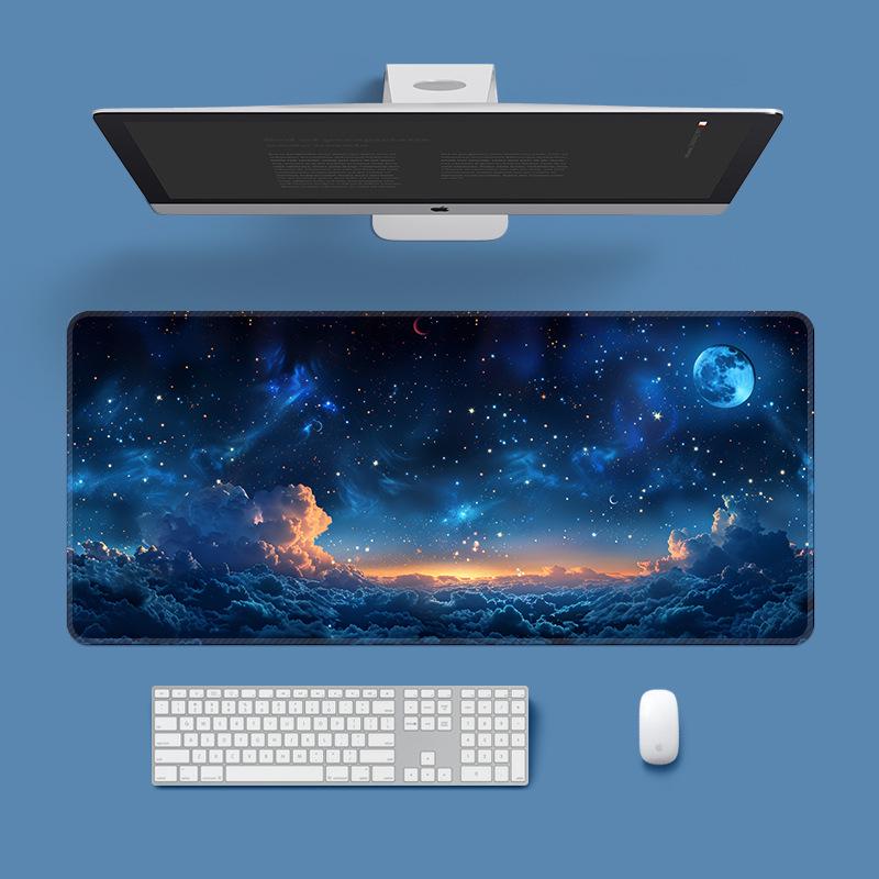 Extra Large Washable Mouse Pad - Aurora Landscape & Sunset Clouds Design, Thickened for Office and Gaming Desks