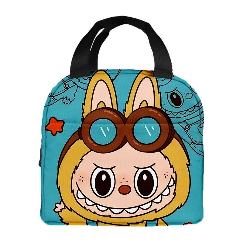 Labubu Cartoon Lunch Tote: Insulated Aluminum Foil Bento Bag for Students 5371