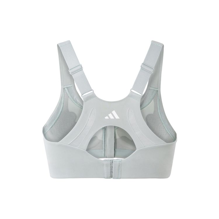adidas Удобный спортивный бюстгальтер без косточек Однотонный с логотипом Для высокоинтенсивных тренировок Быстросохнущий Маленькие крылышки Фитнес-белье Прохладный зеленый Женское нижнее белье IZ0273