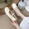White French Small Fragrant Wind Light Mouth Thick Heel Single Shoes Women's 2025 New Spring Versatile Round Head Retro Mary Jane Shoes