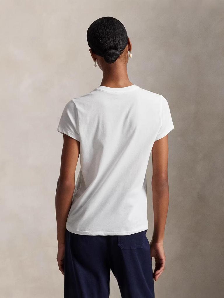 Летняя женская хлопковая футболка классического стиля 2026 года с вышивкой пони – Повседневная и универсальная