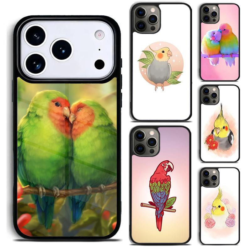 Parrot Bird soft Phone Case for iPhone 17 16 15 Pro Max Air 14 13 12 11 Plus Shockproof Capa Cover