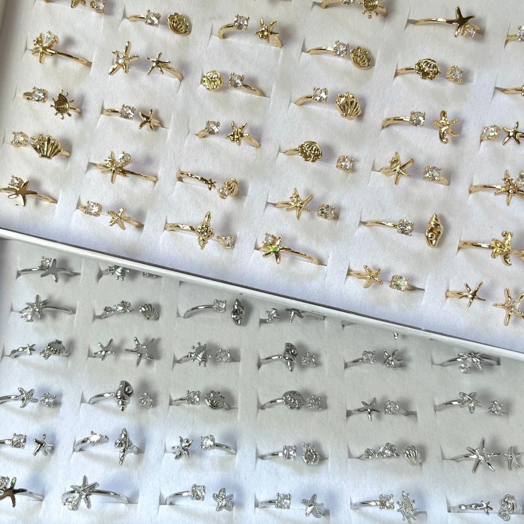 Starfish Ring Women's Alloy Ring Open Style Simple Finger Ring Party Accessory