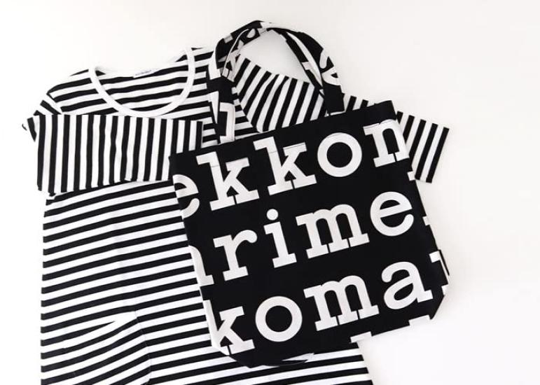 Сумка-тоут Marimekko Logo Notko, Черный x Кремовый (99)