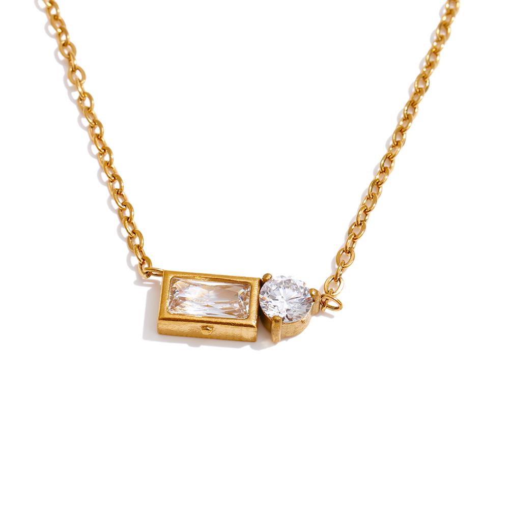 Eetit Блестящее ожерелье с прямоугольным кулоном из кубического циркония для женщин, модное, корейский шик, ювелирный подарок