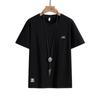 9XL футболка из чистого хлопка мужская свободная с большим круглым вырезом и однотонным спортивным низом с коротким рукавом