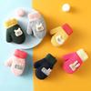 Cute Cartoon Children Gloves Thicken Kids Plush Fingerless Gloves 0-3year Toddler Hanging Neck Mittens Baby Winter Hand Warmer