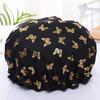 Double Layer Shower Cap, Hair Cap, Hot Stamping Printed Polyester Cotton PEVA Shower Cap, Shower And Bathing