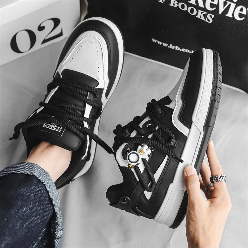 Street Style Men’s Vulcanized Shoes New Casual Walking Sneakers For Men British Style Platform Sport Basketball Sneakers Women