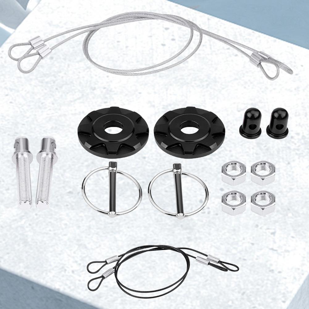 Car Bonnet Aluminum Lock Latch Kit Universal Mount Bonnet Hood Pin Lock Latch Kit Car Hood Latch Pin Kit Car Accessories