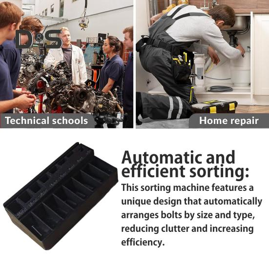 Лоток для сортировки болтов M3 с 7 измерительными прорезями. Коробка для сортировки длины прецизионных винтов M3. Органайзер для мелких деталей и крепежных деталей.