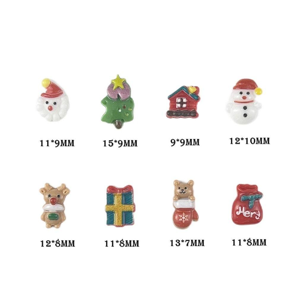 20 шт. смоляных рождественских украшений для маникюра, мультяшные украшения для ногтей, маникюрщица