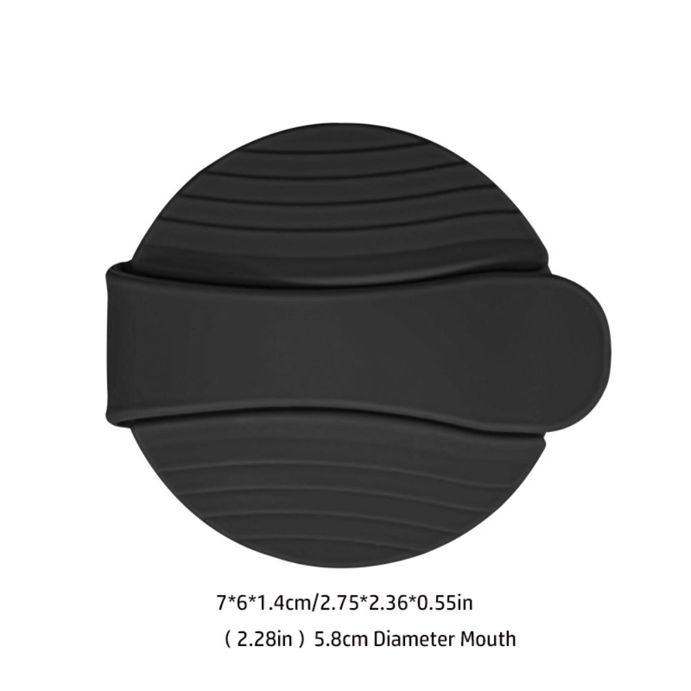2Pcs Black Salad Dressing Cruet Lids Silicone Durable Bottle Cap Replacement 5.8cm Diameter Mouth Replacement Lids