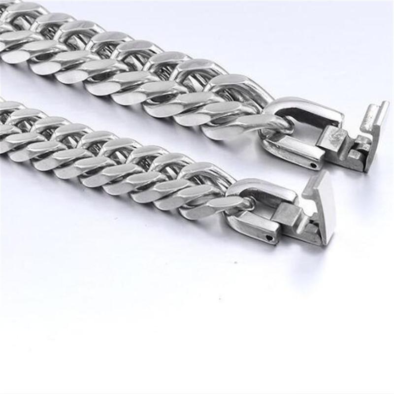 Мужской браслет с двойной пряжкой из европейской и американской титановой стали