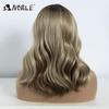 Noble Synthetic Lace Front Wig Body Wave Wig 14 Inch Middle Part Lace Wigs For Women Lace Front Wig Ombre Blonde Golden Wig
