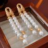 Имитация жемчуга Двойной ряд жемчужных кисточек Серьги Великолепные серьги-гвоздики Ювелирные подарки