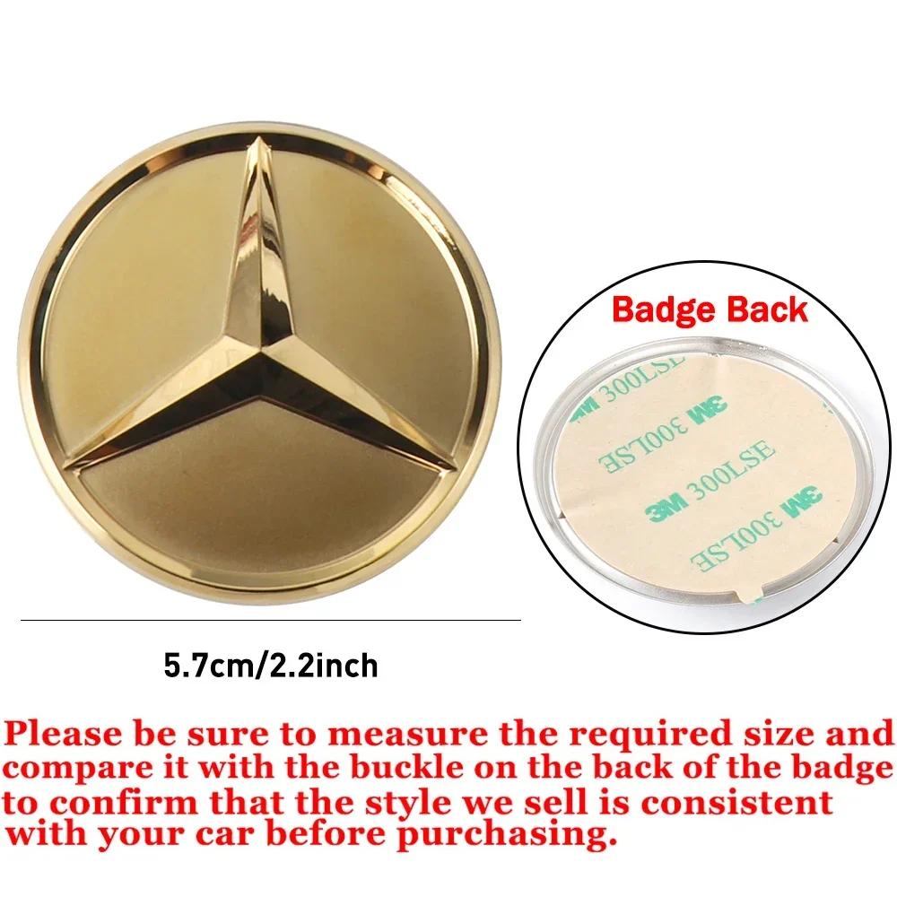 52/57mm Car Steering Wheel Aluminum Sticker Styling Emblem For Mercedes Benz S320 W164 W203 W204 W168 C180 E320 A200 CLA CLK CLS