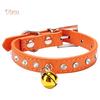 SLP PET GOODs Adjustable Dog Crystal Crystal Stone Bell Collar Rivets Faux Leather Neck Strap