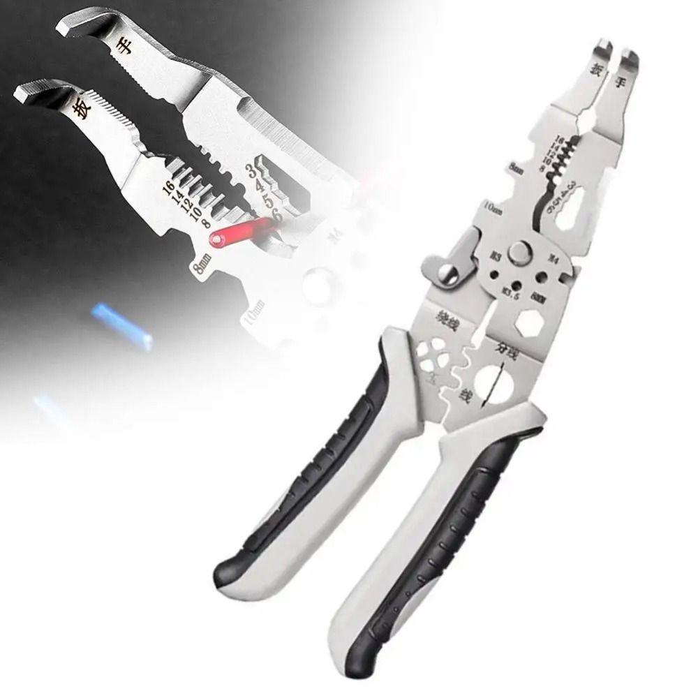 Плоскогубцы для зачистки проводов с противоскользящим локтем, регулируемые кусачки для обжима проводов, инструмент для зачистки проводов