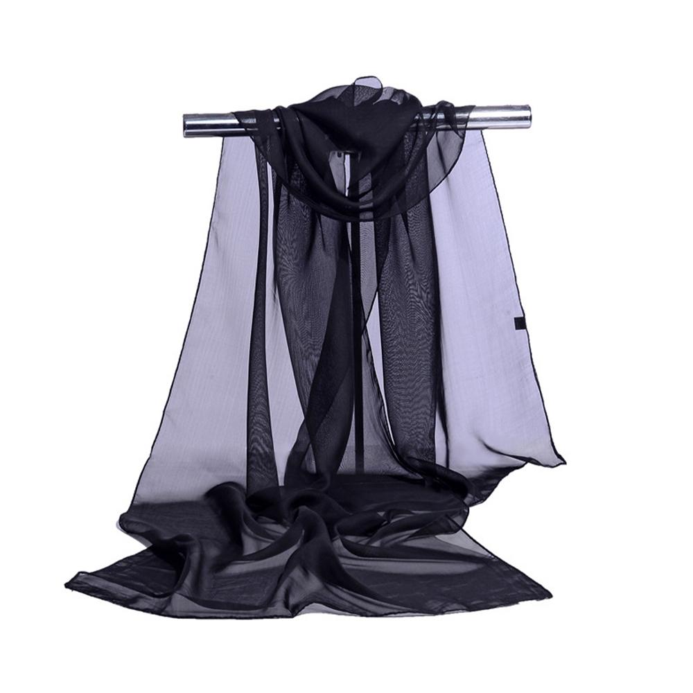 Однотонный Шарф-Палантин Для Женщин Сток На Шею Тонкий Женский Шифоновый