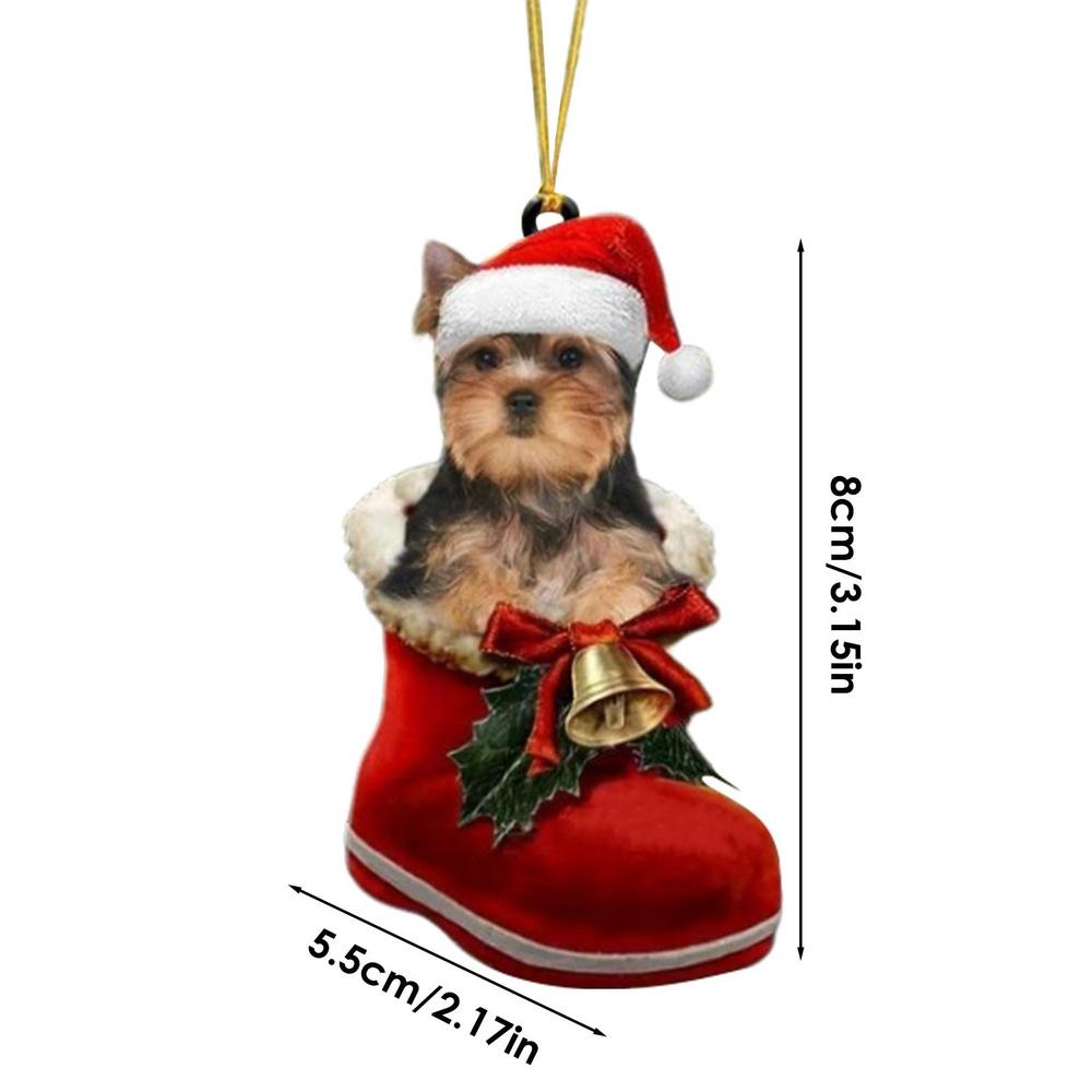 Cute Puppy Christmas Tree Hanging Ornaments Dog Shaped Stocking Pendants Christmas Decorations For Home Xmas Gifts New Year 2025