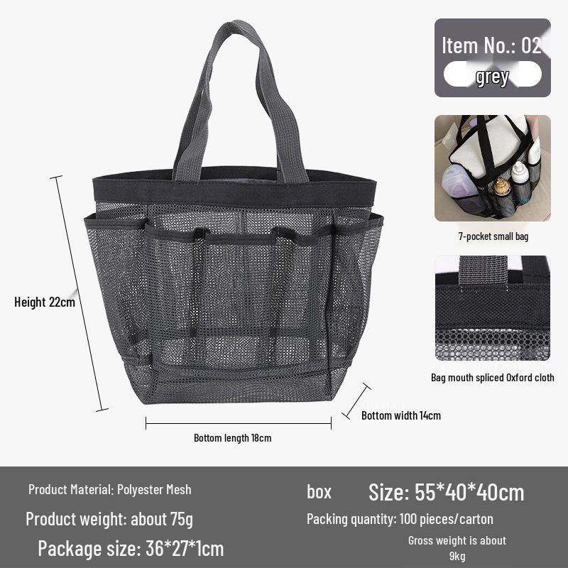 Портативная сетчатая сумка с несколькими карманами для плавания, полиэстеровый ручной пляжный органайзер