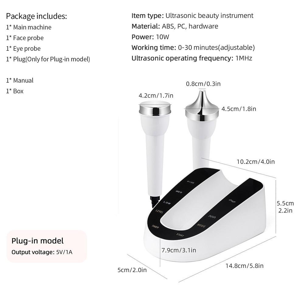 Ультразвуковой аппарат для ухода за кожей, высокочастотный массажер для лица и глаз, подтяжка лица, очистка лица, СПА, ультразвуковой аппарат для красоты